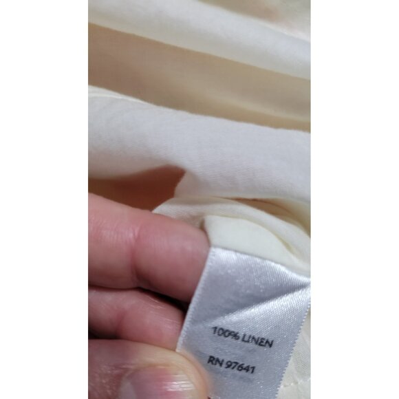 J Jill Dress Linen Sand Beige Floral 100% Linen Dress Womens Sz 8P - Picture 11 of 12